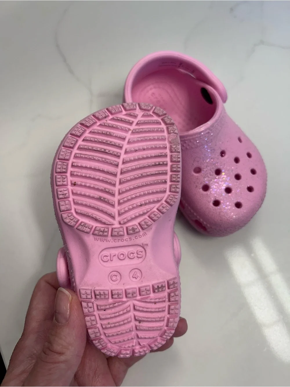 CROCS Pink Glitter - size c4